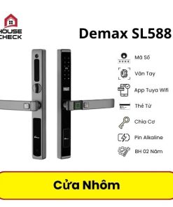 Khoá Cửa Nhôm Thông Minh Demax SL588 Màu Xám (App Wifi)