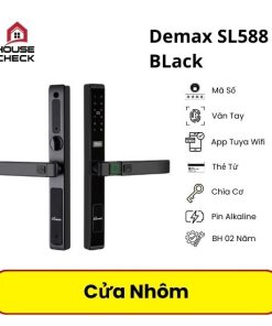 Khoá Cửa Nhôm Thông Minh Demax SL588 Đen (App Wifi)