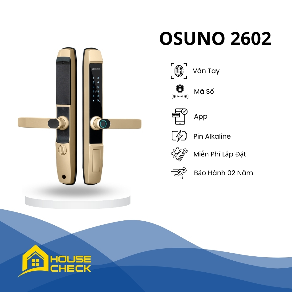 Khoá Thông Minh Cửa Nhôm OSUNO 2602 - Ảnh 2