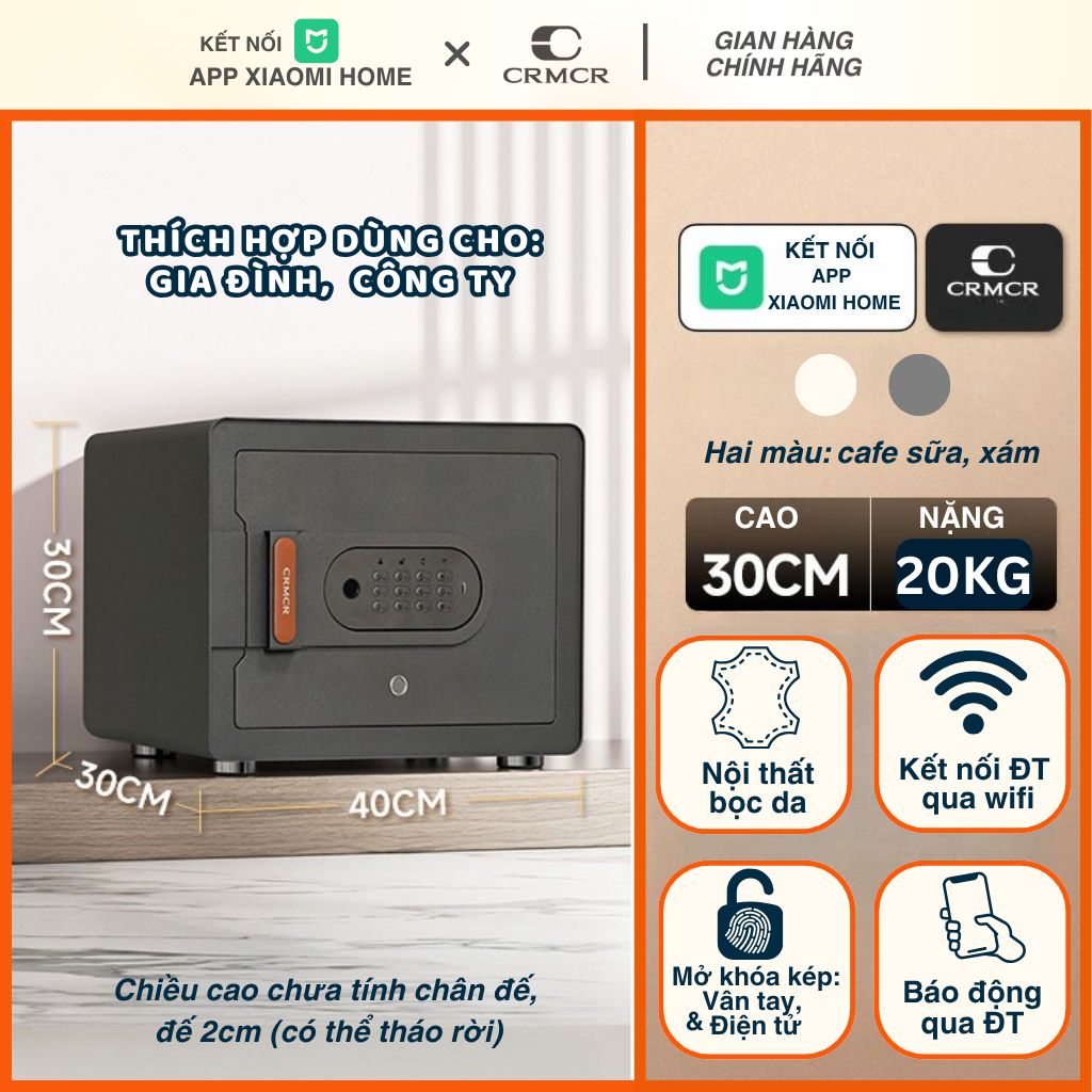 Két Sắt Mini Xiaomi CRMCR 30MS - Ảnh 5